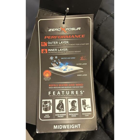 Mens S Jacket Winter Parka Insulated Water Resistant Hooded Mid weight BLK $120 - Picture 8 of 14